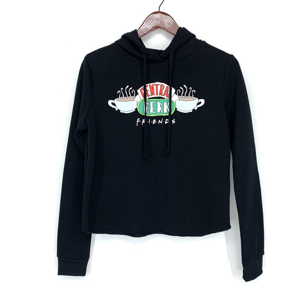 Friends Central Perk Jet Black Graphic Print Soft Hoodie From Kohls Nwt Sz Small